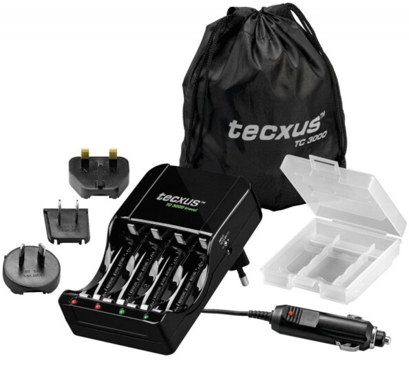 Cargador de pilas recargables de viaje Tecxus TC3000