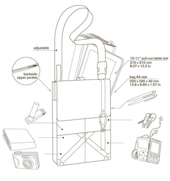 Bolso bandolera TabBag para tableta y notebook de 13" – Héritage
