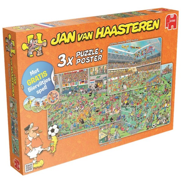 Pack de 3 puzzles Jan van Haasteren – Tema Fútbol