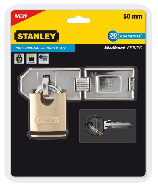 STANLEY S742-009 candado de seguridad de latón macizo 50 mm