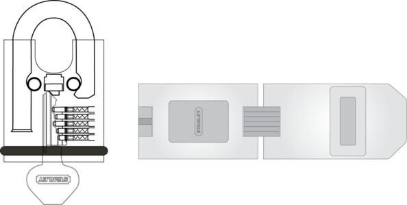 STANLEY S742-009 candado de seguridad de latón macizo 50 mm