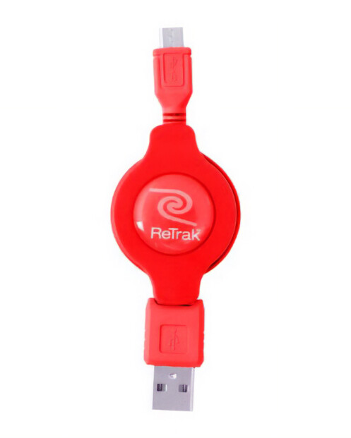 Cable Micro USB retráctil rojo: práctico y elegante