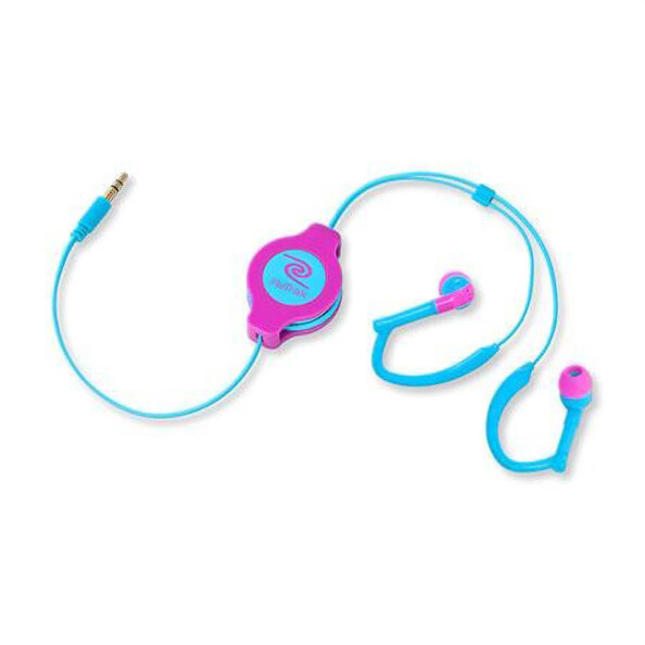 Auriculares intrauditivos retráctiles deportivos - Azul/Rosa