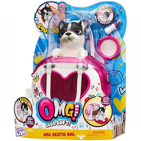 Pack con pequeño bulldog interactivo OMG Pets