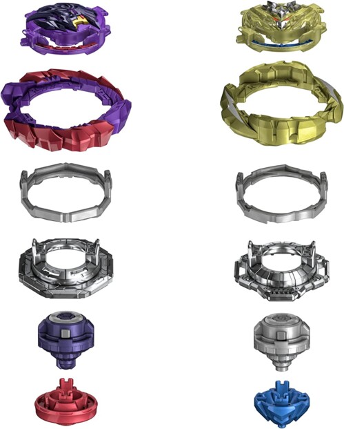 2 peonzas Beyblade Burst Quad Drive - Berserk Balderov B7 VS Cyclone Belfyre B7