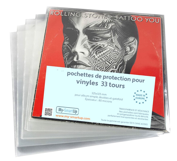 50 fundas protectoras transparentes para discos de vinilo 33 rpm de 12"