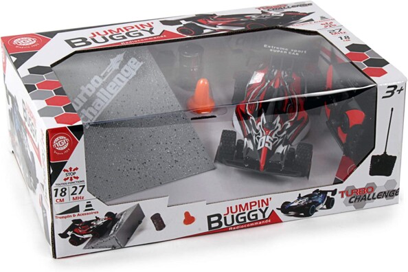 Buggy a control remoto con rampa y accesorios – Jumpin’ Buggy (Azul o Rojo)