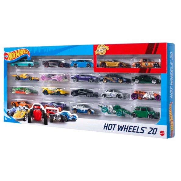 Pack de 20 coches en miniatura Hot Wheels H7045