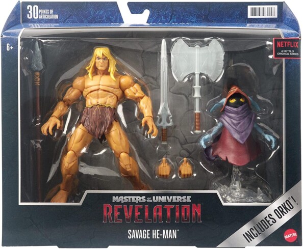 Figuras de He-Man Salvaje y Orko – Masters del Universo: Revelación