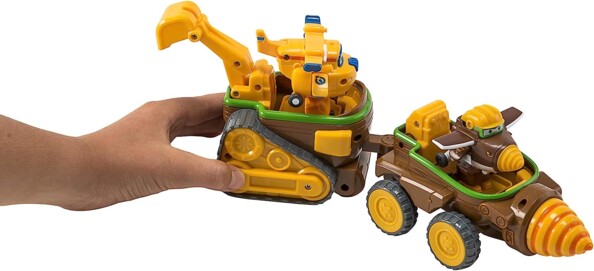 Excavadora y taladradora Super Wings con Todd y Donnie