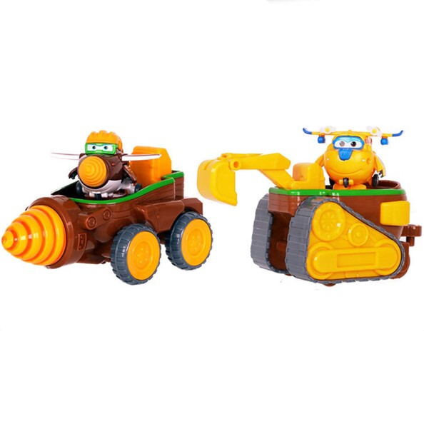 Excavadora y taladradora Super Wings con Todd y Donnie