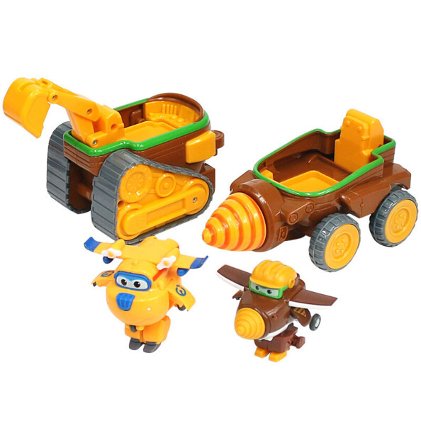 Excavadora y taladradora Super Wings con Todd y Donnie