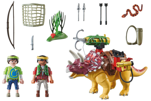 Playmobil Dino Rise: Triceratops y soldados