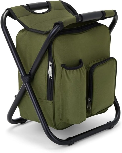 Mochila nevera con silla Livoo SEP140 verde para actividades al aire libre