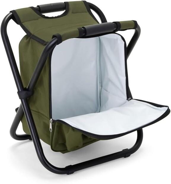 Mochila nevera con silla Livoo SEP140 verde para actividades al aire libre