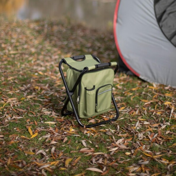 Mochila nevera con silla Livoo SEP140 verde para actividades al aire libre