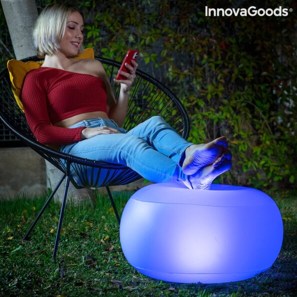 Sillón hinchable con LED para interiores y exteriores