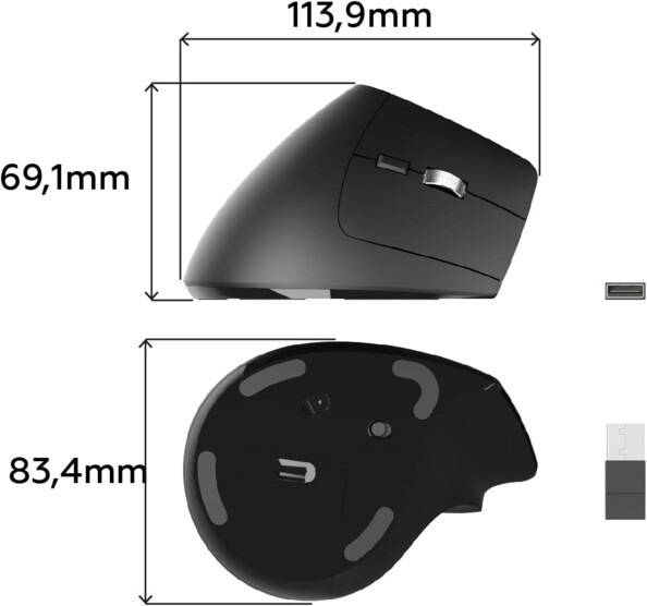 Ratón óptico ergonómico con cable USB-C: confort y precisión