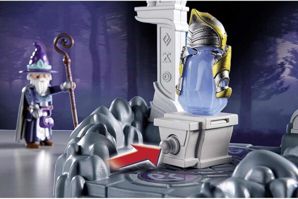 Templo del Tiempo, el refugio de la armadura mágica, con 2 caballeros y un mago