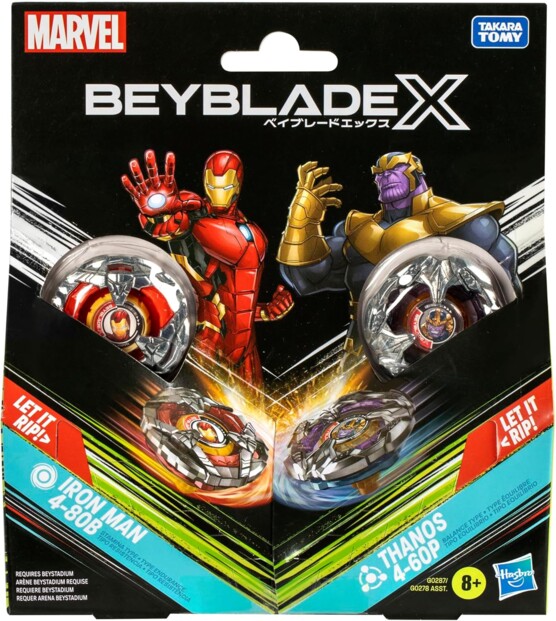 Peonzas Beyblade Iron Man vs Thanos: duelo épico