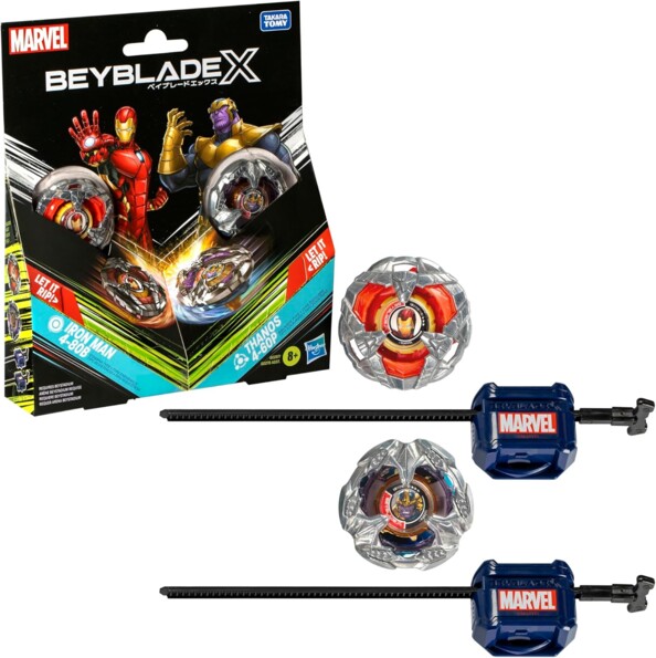 Peonzas Beyblade Iron Man vs Thanos: duelo épico