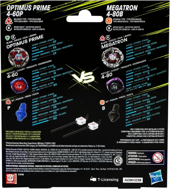 Peonzas Beyblade Optimus Prime & Megatron: duelo legendario