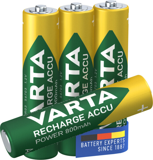Pack de 4 pilas recargables Varta AAA 800 mAh para teléfonos DECT