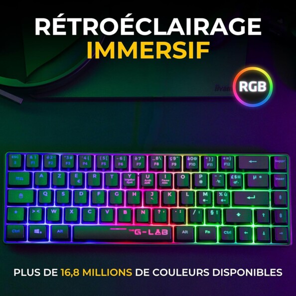 Teclado inalámbrico para gaming The G-Lab Keyz Hydrogen WL