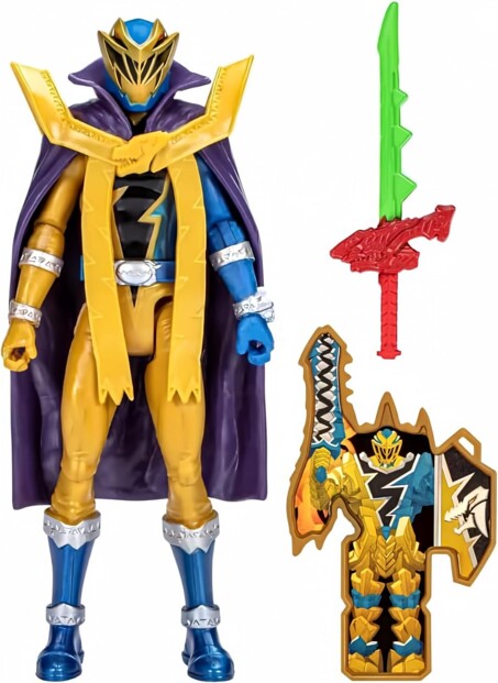 Figura Power Rangers Dino Fury Gold Ranger modo Dino Master