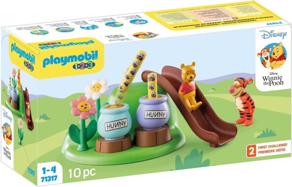Playmobil 1.2.3 – Winnie the Pooh y Tigger con jardín de abejas