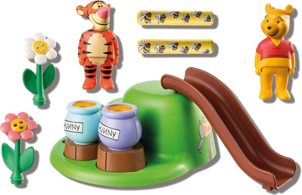 Playmobil 1.2.3 – Winnie the Pooh y Tigger con jardín de abejas