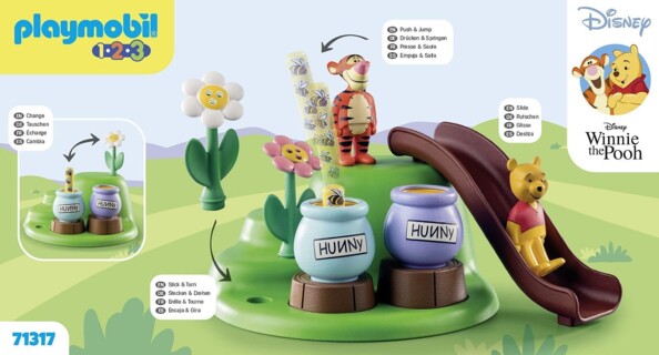 Playmobil 1.2.3 – Winnie the Pooh y Tigger con jardín de abejas