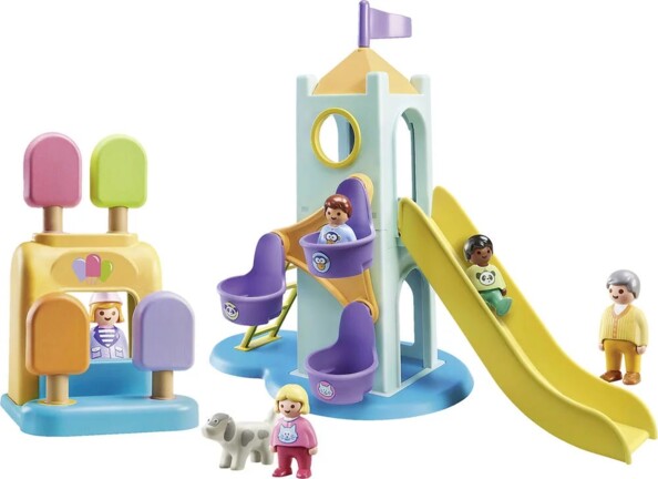 Playmobil  Parque de juegos con tobogán gigante y personajes 