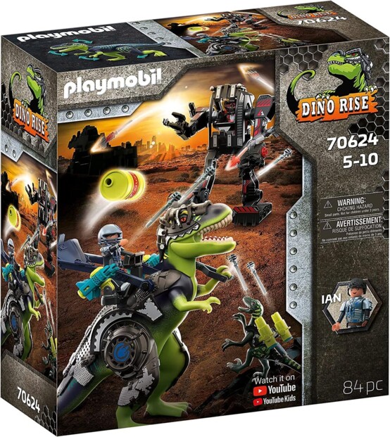 Playmobil Dino Rise,Tyrannosaurus y robot gigante.