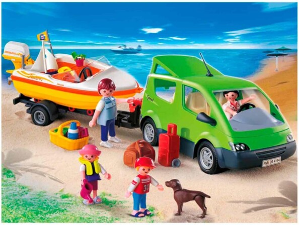 Playmobil Family Fun : coche familiar con remolque y lancha