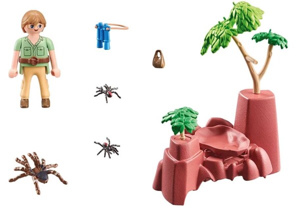 Playmobil roca con araña gigante: aventura y misterio