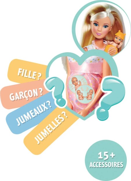 Muñeca Steffi embarazada con bebé sorpresa