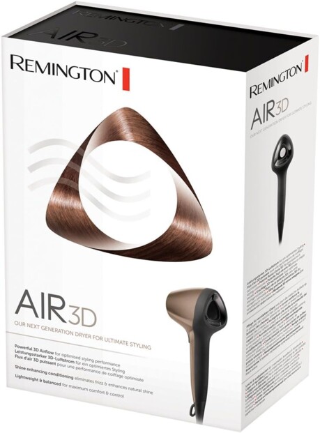 Secador ergonómico Remington Air3D para un secado rápido, preciso y más cómodo