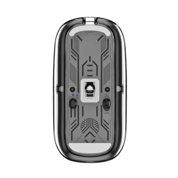 Ratón inalámbrico transparente bluetooth y RF 2,4 GHz