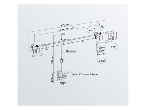 Soporte de escritorio para 2 monitores de 17 a 32"