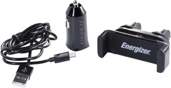 Soporte para smartphone para rejilla con cargador 5 W y cable Micro-USB