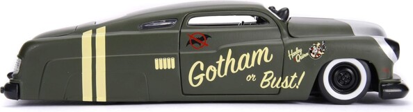 Coche en miniatura Harley Quinn con Mercury 1951 para coleccionistas y fans de D