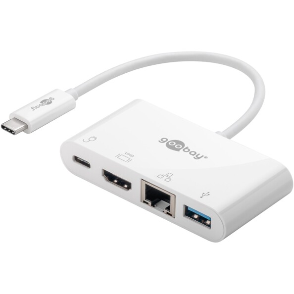 Adaptador USB-C multipuerto HDMI, RJ45, USB-A y USB-C PD