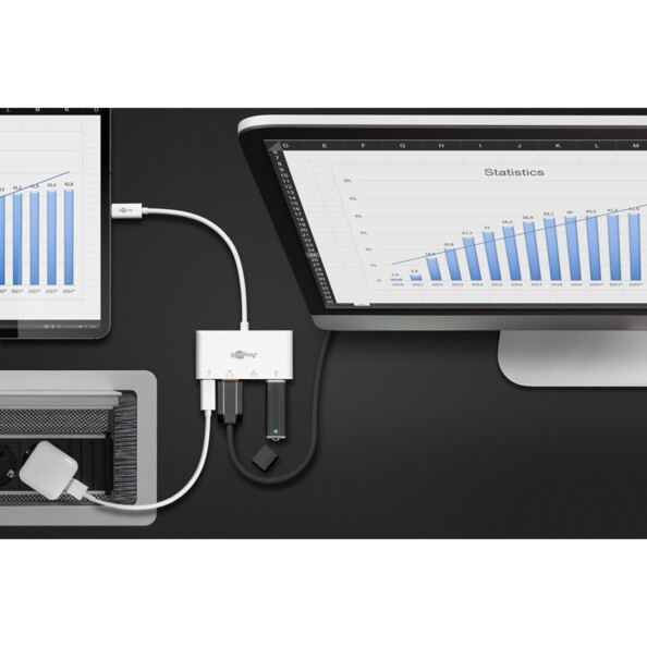 Adaptador USB-C multipuerto HDMI, RJ45, USB-A y USB-C PD