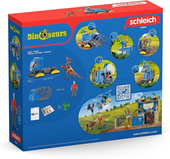 Schleich DINOSAURS Vehículo de Captura Dino con Dakotaraptor y Ranger Flynn