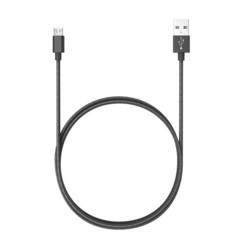 Cable Micro USB trenzado negro 1,20 m