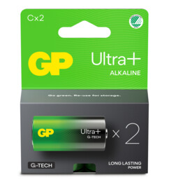 2 pilas alcalinas tipo C (LR14) Ultra Plus