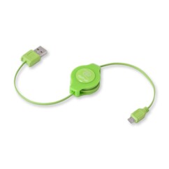 Cable Micro USB retráctil verde: funcionalidad con estilo
