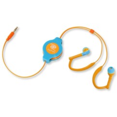 Auriculares intrauditivos retráctiles Sport – Azul/naranja