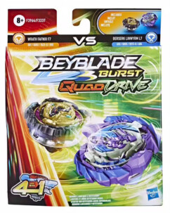 2 peonzas Beyblade Burst Quad Drive - Wrath Fafnir F7 VS Berserk Linwyrm L7